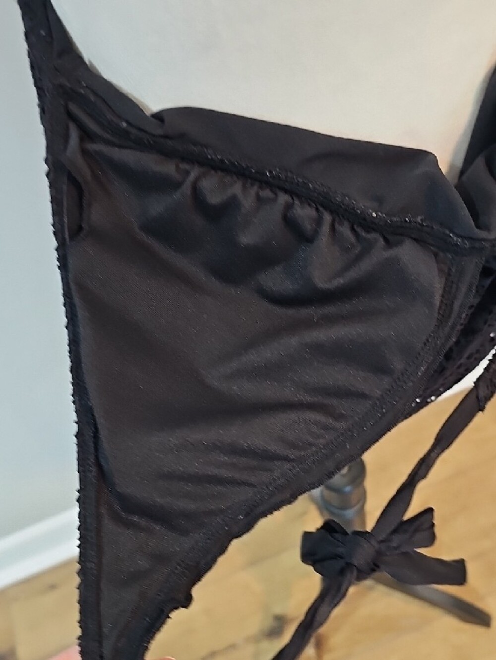 Black Crochet Halter Swim Tankini Size L - Picture 5 of 5